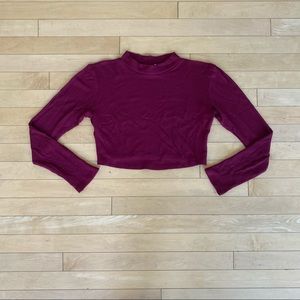 long sleeve mock neck crop top | fashion nova
